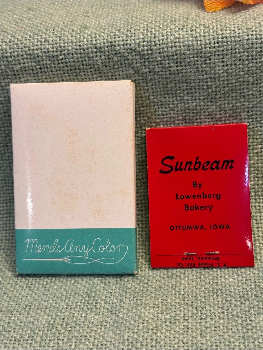Two Iowa Vintage Advertising Sewing Ephemera